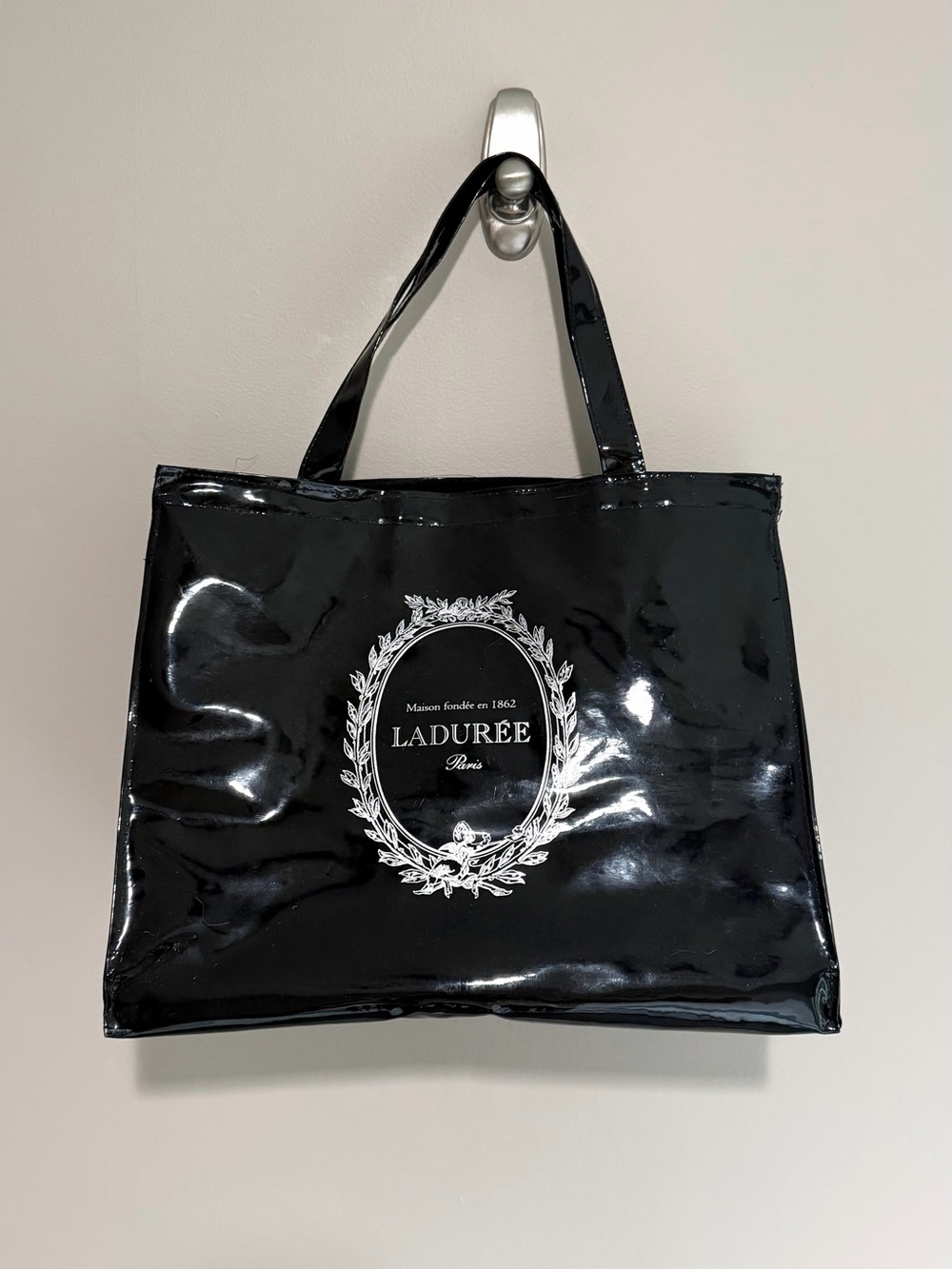 Black Patent Laduree Cooler Tote Bag